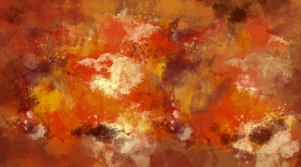 istock Abstract orange and brown watercolor background. Bright multi colored spots. 1060988100