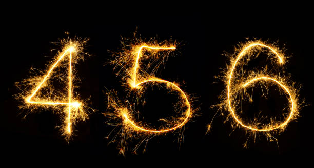 istock Beautiful set of Fireworks numbers 4,5,6 1060995934
