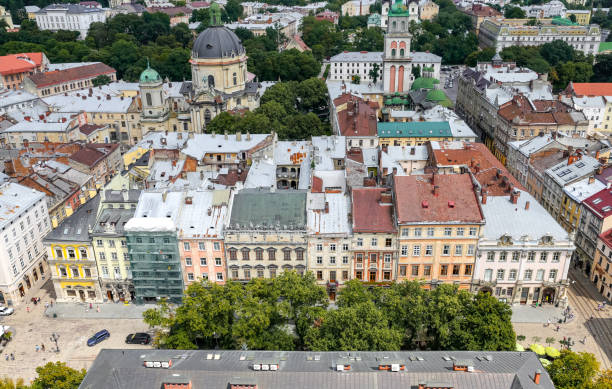 istock Aerial view of Lviv, Ukraine 1060997842