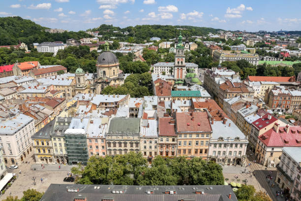 istock Aerial view of Lviv, Ukraine 1060997882