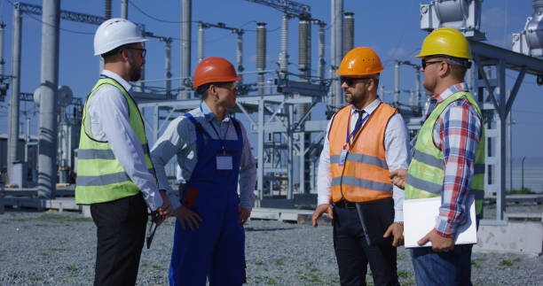 istock Group of diverse workers on solar plant 1061001914