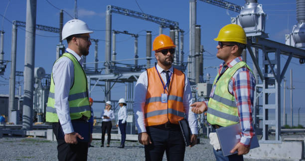 istock Group of diverse workers on solar plant 1061001934