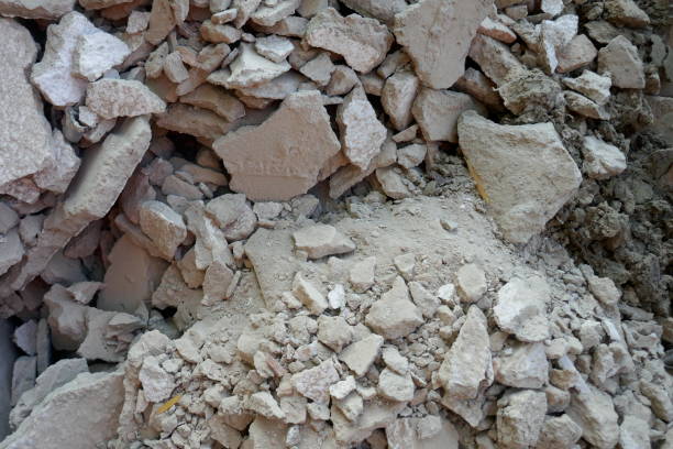 istock Building rubble, rubble pile, remains of the concrete foundation 1061002152
