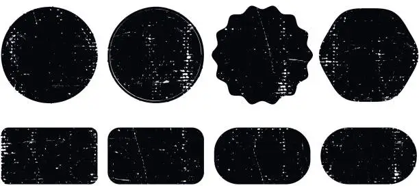 Vector illustration of Vector grunge seal shapes