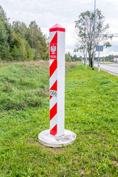 istock Polish Territorial sign. Border post on the border between Poland and Lithuania. 1061004506