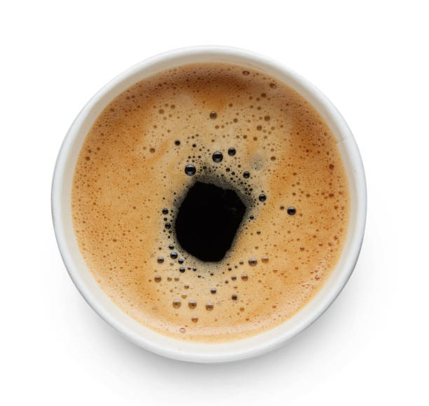 istock Coffee in take away plastic cup top view isolated on white background 1061005136