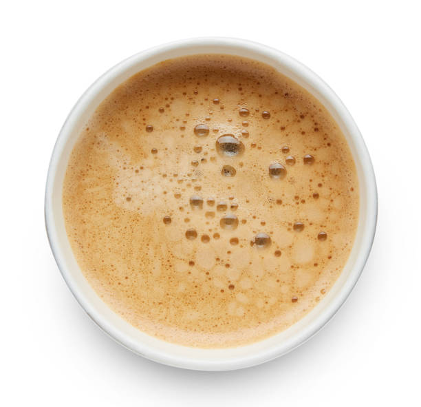 istock Coffee in take away plastic cup top view isolated on white background 1061005156