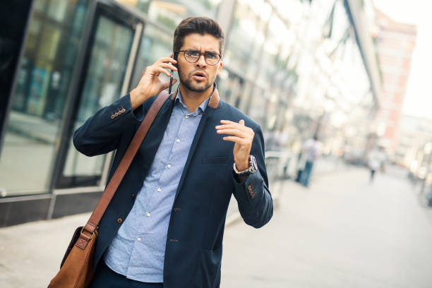 istock Angry businessman have phone conversation 1061008328
