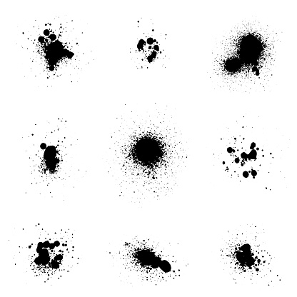 Graphity Paint Splat Various Spray Paint Graffiti Decorative Splatters Vector Splat Set On ...