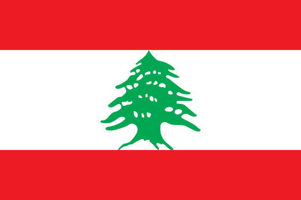 векторный флаг ливанской республики. пропорция 2:3. национальный флаг ливана. - pinaceae stock illustrations