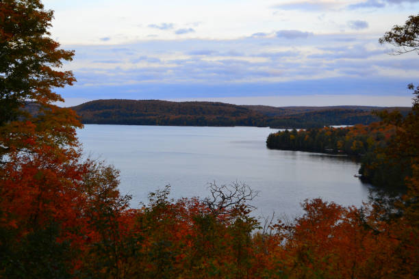istock Algonquin Provincial Park, Ontario, Canada. Beautiful fall landscape with lake and mountains 1061017242