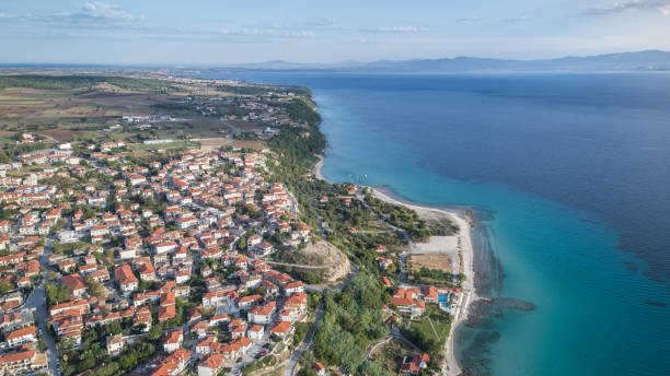 Afytos village. Kassandra of Halkidiki, Greece stock photo
