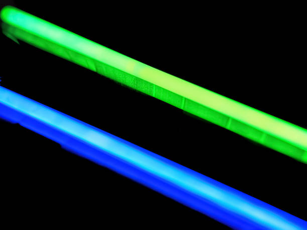 istock Multicolor fluorescent chem light neon black background 1061021270
