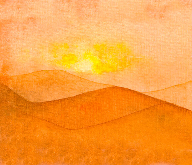 Bекторная иллюстрация Акварея живопись пустыни.