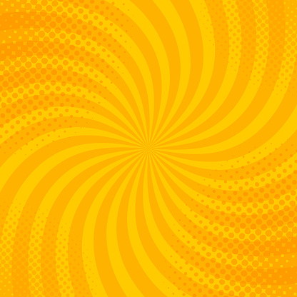 Yellow Retro vintage style background with sun rays vector illustration.
