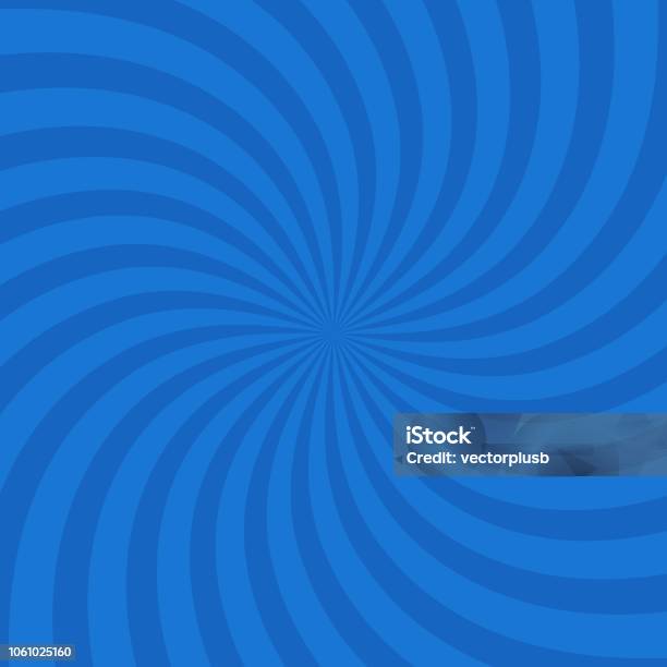 Blue Color Circle Swirl Burst Background Vector Illustration Stock Illustration - Download Image Now