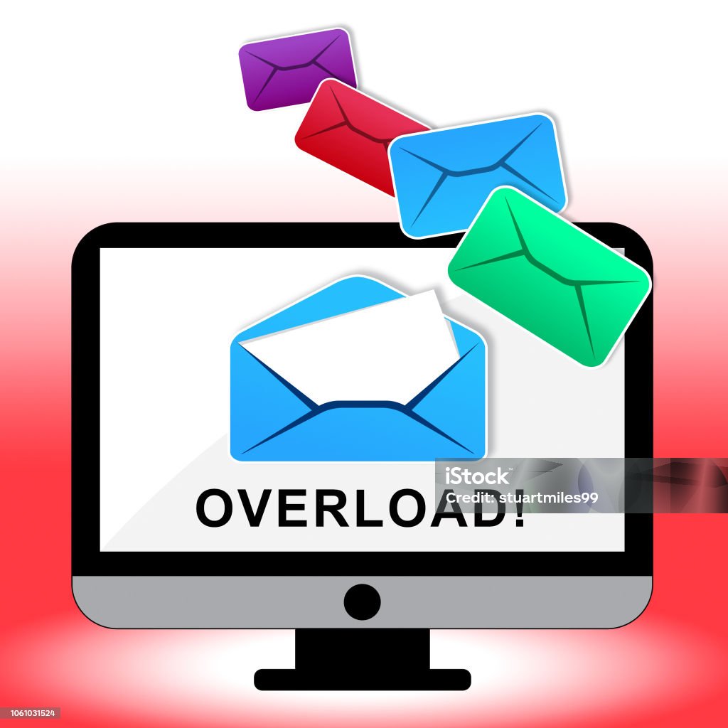 Email Overuse Email Overload Spam Communication Stress 3d Illustration Stock Photo ...
