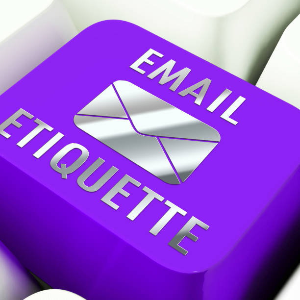 Email Etiquette Electronic Message Rules 3d Rendering Email Etiquette Electronic Message Rules 3d Rendering Shows Proper Electronic Mail Polite Correspondence To Send Promotions social grace stock pictures, royalty-free photos & images