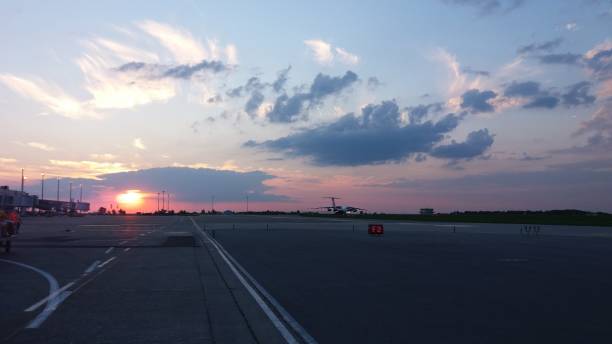istock Airplane landed on airport 1061036776