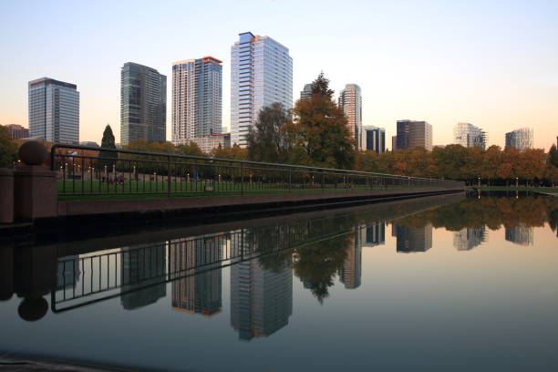 istock Bellevue Downtown Park at Sunset, Washington-USA 1061043662
