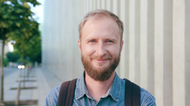 istock Happyness Smiling Red-Haired Men with Beard in Town 1061045352
