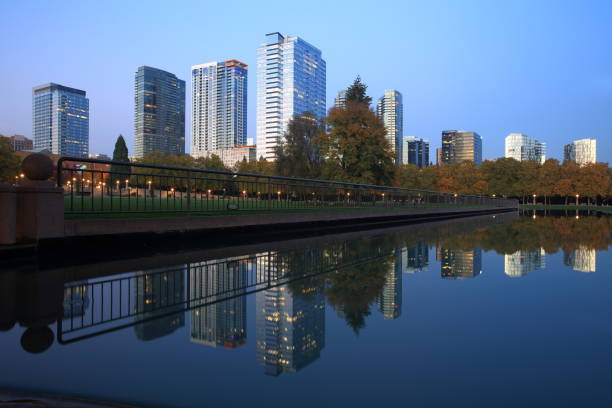 istock Bellevue Downtown Park at Twilight, Washington-USA 1061045470