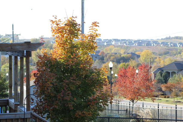 istock Suburban neighborhood overlooking hills 1061047142