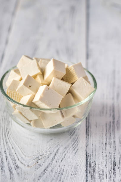 istock Cut tofu in the glass bowl 1061051618