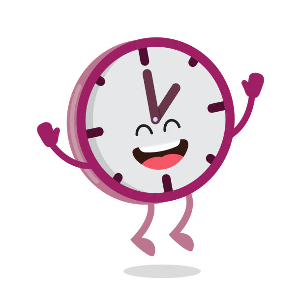 ilustraciones, imágenes clip art, dibujos animados e iconos de stock de reloj de pared de dibujos animados feliz - reloj cuco