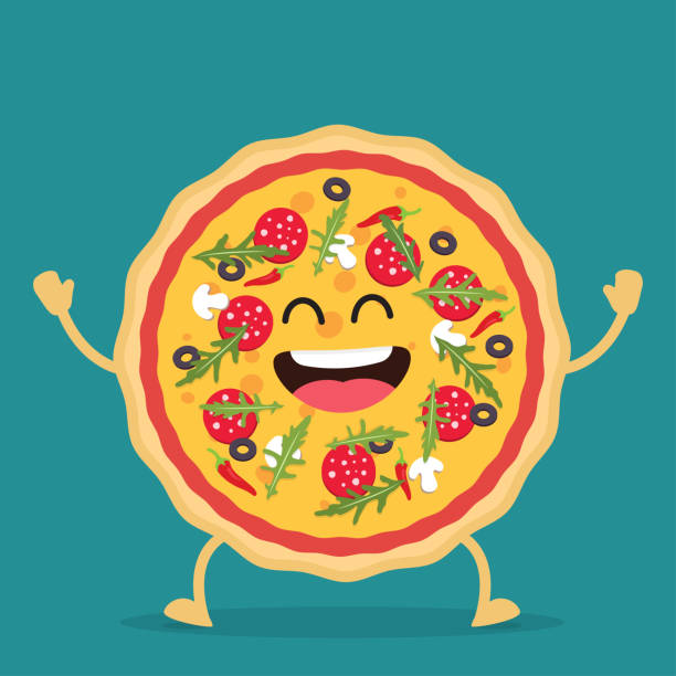 Happy Pizza Cartoon Character Stock Illustration - Download Image Now -  Pizza, Cartoon, Cute - iStock