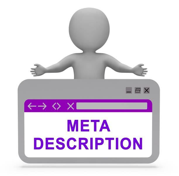 meta descrizione sito web seo source 3d rendering - descrizione foto e immagini stock