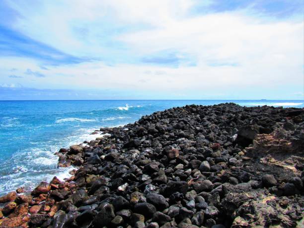 펠 레의의 자 비치 오아후, 하와이 남쪽 호놀룰루의 ka'iwi 해안선에 위치한 - pele 뉴스 사진 이미지