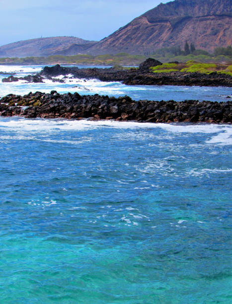 펠 레의의 자 비치 오아후, 하와이 남쪽 호놀룰루의 ka'iwi 해안선에 위치한 - pele 뉴스 사진 이미지