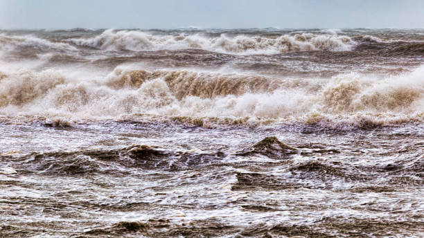 istock Stormy winter sea with high waves and wind 1061060370