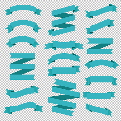 Big Ribbons Back Big Set Ribbons Transparent Background Stock Illustration - Download ...