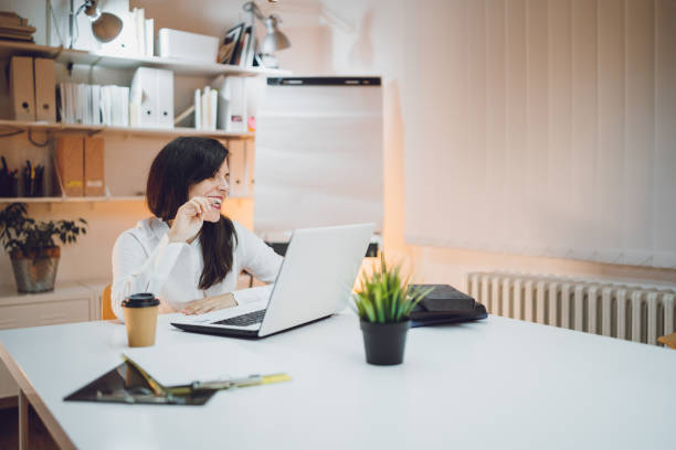 istock Businesswoman working in her office 1061062596