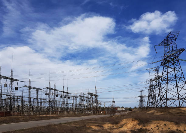 istock high-voltage  power lines at storm clouds. electricity distribution station. high voltage electric transmission tower. 1061065776