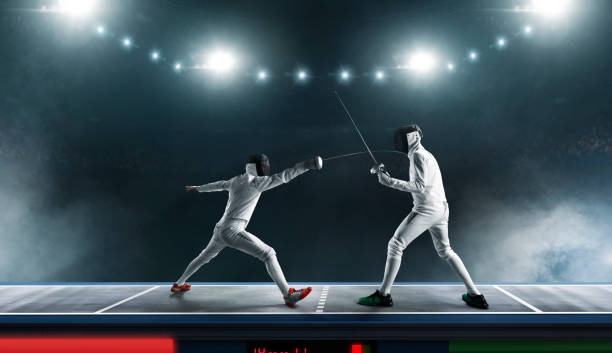 esgrima - fencing sport athlete sword fotografías e imágenes de stock
