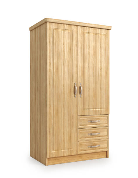 istock wooden wardrobe with doors and drawers. 3d illustration 1061069450