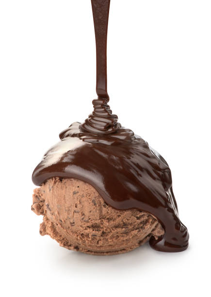 초콜릿 아이스크림을 적용 - tipping over 뉴스 사진 이미지