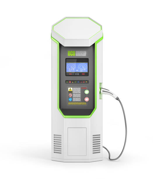 istock Electric car charging station for zero emissions isolated on a white. 3d illustration 1061070192