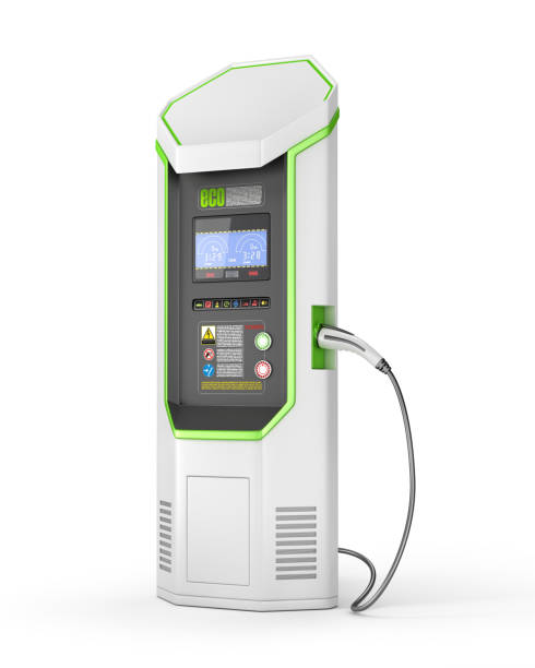 istock Electric car charging station for zero emissions isolated on a white. 3d illustration 1061070242