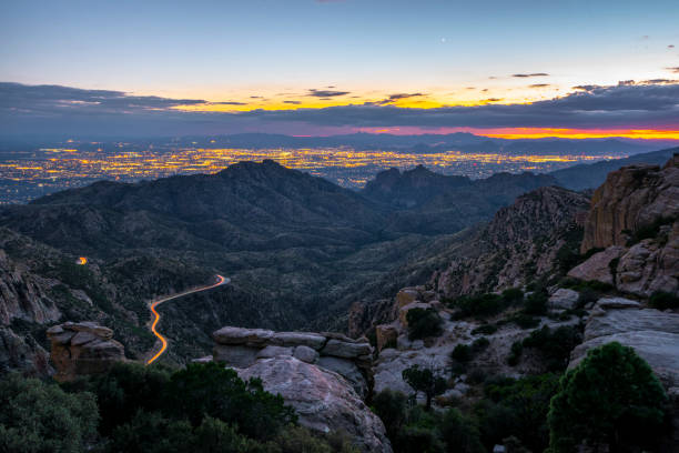 tucson, olhando de mt lemmon - mt lemmon - fotografias e filmes do acervo