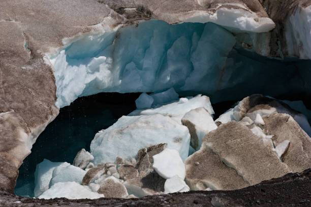 istock Cracks in the Small Azau glacier on Mount Elbrus. 1061071792