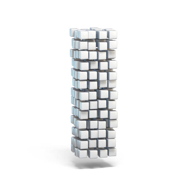 istock White voxel cubes font Letter I 3D 1061074168