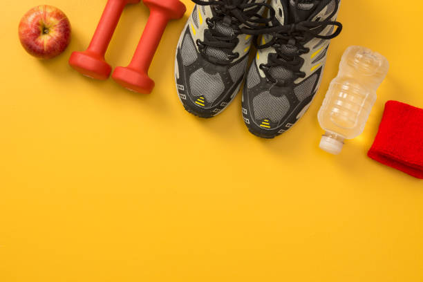Fitness still life with copy space