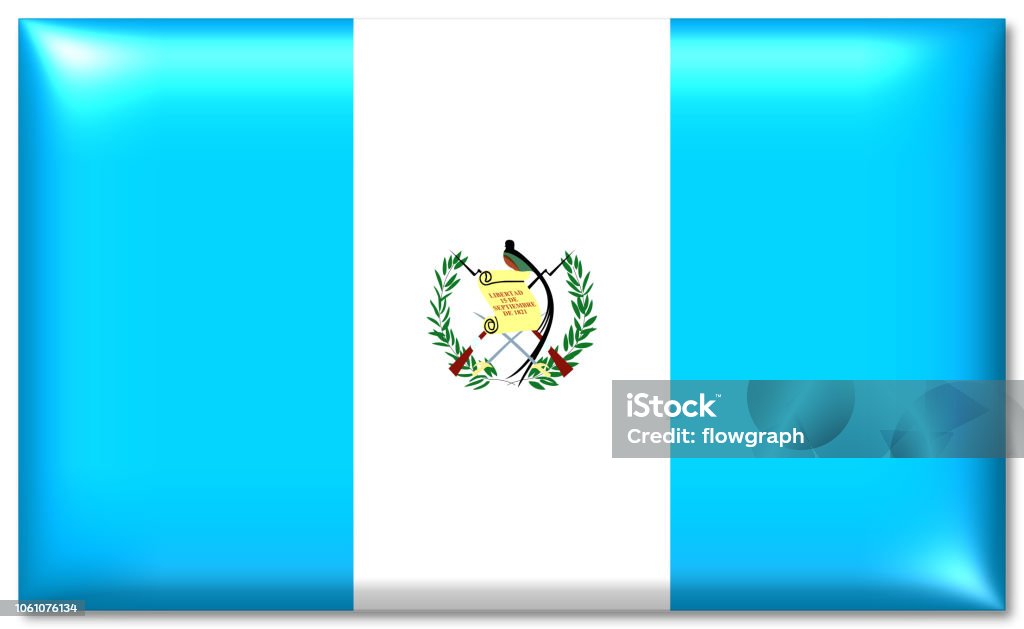 glossy guatemalan national flag Banner - Sign stock illustration