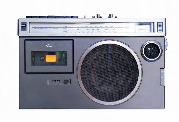istock Retro old radio isolate on white background, Vintage style 1061085648