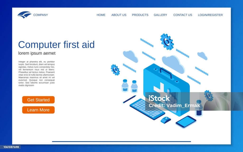 Computer Service First Squad Computer Service Vector Concept Stock Illustration - Download Image Now ...