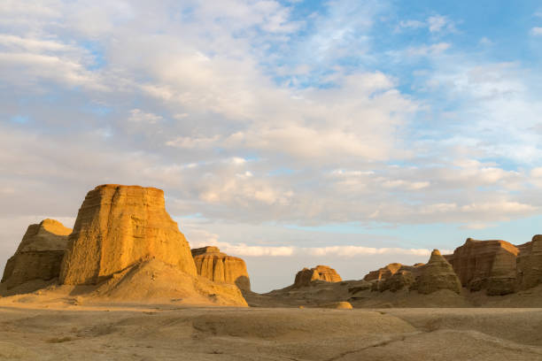 istock beautiful xinjiang ghost city in sunset 1061089720